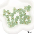 12mm light green glass jade donut charm with golden ring DIY jewelry accessory - Style #07 / 5 Pcs/Pack / Light Green