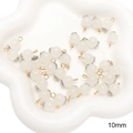 DIY 10mm white lily of the valley glass jade beads with silver hollow caps for hair accessories - Style #08 / 5 Pcs/Pack / White