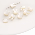 Perles de nacre naturelle en forme de lapin pour la création de bijoux et colliers - Env. 10x12mm / Tête de Lapin Trou Vertical Coquille Blanche / 1 Pièce