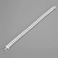 Double row CZ tennis bracelet with 14k gold plating and secure box clasp closure - Anklet / Silver Anklet