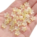 Pale yellow translucent cherry blossom beads with iridescent luster for DIY jewelry - 11mm (Hole 1mm) / Gradient Yellow