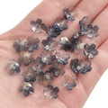 Blue-grey gradient cherry blossom glass beads with gold glitter for DIY jewelry - 11mm (Hole 1mm) / Gradient Gold Shimmer Blue