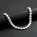 Close-up of 13mm silver Cuban chain featuring iced-out pavé crystals for hip hop jewelry style - Necklace (45cm) / Silver