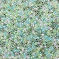 Rainbow finish green and blue 2-4mm glass seed beads for DIY jewelry making - Green Mix