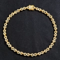 Collana hip hop in oro con maglie a simbolo infinito ghiacciate e chiusura con strass - Collana Oro 18inch (45cm)
