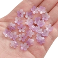 Translucent lavender cherry blossom glass bead for DIY jewelry making and bracelets - 11mm (Hole 1mm) / Gradient Purple
