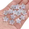Frosted iridescent cherry blossom beads with center hole for DIY jewelry making - 15mm (Hole 1.5mm) / Gradient Blue
