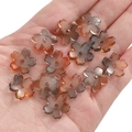 Brown flower-shaped glass beads with gold glitter for DIY jewelry and bracelets - 15mm (Hole 1.5mm) / Gradient Gold Shimmer Grey Coffee