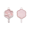 Pink fan-shaped alloy pendant with mountain relief for DIY jewelry making - Cloud Fan / 1 Piece (Approx 27x17mm)