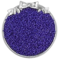 Μωβ γυάλινες χάντρες 2,5mm για κοσμήματα DIY σε έναν vintage ασημένιο δίσκο - Μπλε ζαφείρι
