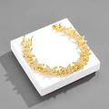 Detailed close-up of a luxury iced-out butterfly bracelet with sparkling crystal clusters - Bracelet (20cm) / Gold