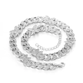 Silver cuban chain butterfly necklace with sparkling zircon butterfly charms on white background - Bracelet 20cm / Silver Butterfly Cuban Link - 151
