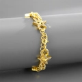 Hip hop style gold Cuban link bracelet with sparkling star pendants and lobster clasp - Bracelet 18CM / Gold Pentagram Cuban Link - 153