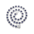 Hip hop silver chain necklace with square blue sapphire zircon units and pavé crystals - Necklace / 45cm / Silver