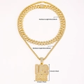 Hip Hop US BOYZ Anhänger Set mit goldener Panzerkette und Tennis Kette mit Zirkonia - Goldenes Halsketten-Set