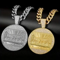 Iced out Last Supper circular pendant with Cuban chain in gold and silver hip hop style - Pendant Only