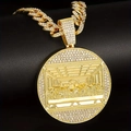 Hip hop iced out Last Supper medallion pendant necklace with a chunky Cuban chain - Pendant + Cuban Chain