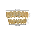 Detailed view of hip hop gold grillz with cubic zirconia dimensions 4.95x1.52cm - Gold (Heart Shape)