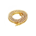 Lujosa cadena tennis bañada en oro con brillantes circonitas blancas de corte redondo - 4mm (Cierre de enchufe) / 6in (15cm) / Dorado