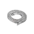 Collar de tenis clásico en color plata con circonitas brillantes de corte redondo - 4mm (Cierre de enchufe) / 6in (15cm) / Plateado