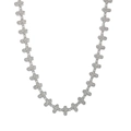 Silberne Hip-Hop-Halskette mit Kreuzgliedern und vollständigem Zirkonia-Besatz - 20cm (8in) Armband / Silber
