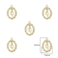 Detailed view of five 22mm x 16mm gold plated alloy tulip flower charms for jewelry making - Hollow Tulip / 2 Pcs/Set / Gold