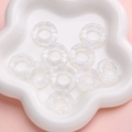 Ten pieces of 25mm translucent white moire glass ring connectors for DIY jewelry making - OD approx. 25mm, ID approx. 13.5mm, Thickness approx. 5.5mm, 5 Pcs/Pack / Iridescent Transparent