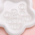 Set of 25mm transparent glass rings with cloud patterns for DIY jewelry making - OD approx. 25mm, ID approx. 13.5mm, Thickness approx. 5.5mm, 5 Pcs/Pack / Transparent Cloud