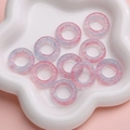 Light pink and blue gradient 25mm resin ring pendants with cloud pattern for DIY - OD approx. 25mm, ID approx. 13.5mm, Thickness approx. 5.5mm, 5 Pcs/Pack / Carmine Pink