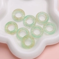 Eight pieces of 25mm light green glass rings with vintage cloud patterns for DIY jewelry - OD approx. 25mm, ID approx. 13.5mm, Thickness approx. 5.5mm, 5 Pcs/Pack / Yellow-Green