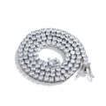 Silver-plated 4mm tennis chain with sparkling round-cut cubic zirconia in a spiral layout - Zirconia Tennis Chain 7inch (18cm) / Silver White Zirconia 3mm