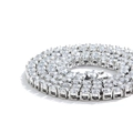 Detail view of 4mm silver tennis chain with prong-set CZ stones and safety clasp - Zirconia Tennis Chain 7inch (18cm) / Silver White Zirconia 4mm