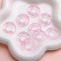 Translucent pink resin ring charms with spiral pattern for DIY jewelry making - OD approx. 25mm, ID approx. 13.5mm, Thickness approx. 5.5mm, 5 Pcs/Pack / Transparent Pink