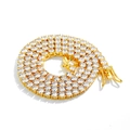 Classic 4mm gold tennis chain necklace featuring round white cubic zirconia stones - Zirconia Tennis Chain 7inch (18cm) / Gold White Zirconia 3mm