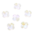 DIY mixed color glass flower petals with iridescent finish for jewelry making - 12mm (10pcs/pack) / AB Iridescent White