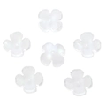 Set of six translucent white matte flower charms for DIY jewelry making and hair accessories - 12mm (10pcs/pack) / Clear White