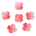 Pink and red gradient petal beads with matte finish for DIY jewelry and hairpins - 12mm (10pcs/pack) / Carmine Red