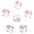 Holographic four-petal flower charms for DIY jewelry making in iridescent gradient colors - 12mm (10pcs/pack) / Imported Colorful