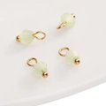 Light green faceted 4mm glass bead charms with gold pins for DIY jewelry making - 4mm (Hole Approx 1.5mm) / Bicone Bead Light Green