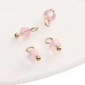 Pink faceted glass bead pendants with gold rings for DIY handmade jewelry crafts - 4mm (Hole Approx 1.5mm) / Bicone Bead Light Pink