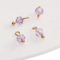 Light purple faceted glass bead pendants with golden rings for DIY jewelry making - 4mm (Hole Approx 1.5mm) / Bicone Bead Light Purple
