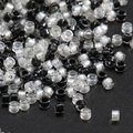 Premium silver-lined glass seed beads in black, clear and pearl white for DIY jewelry - 10g/Pack Approx 720 Pieces 2.5mm / Black Transparent Silver Mixed
