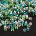 Assorted colorful glass seed beads in green and teal for DIY jewelry making - 10g/Pack Approx 720 Pieces 2.5mm / Green Blue Teal Mixed