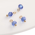 Dark blue 4mm glass crystal beads with gold ring findings for DIY jewelry making - 4mm (Hole Approx 1.5mm) / Bicone Bead Royal Blue