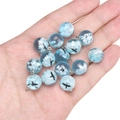 Blaue Harzkugeln mit weißen Wolken und Vogelmuster für DIY Schmuckherstellung - 12mm / Rundperlenstil-Klarer Himmel Vögel (BSB112)