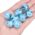 Himmelblaue und weiße Wolken-Resinperlen mit silbernen Haken für DIY-Schmuckherstellung - 20mm / Rundperlenstil-Blauer Himmel Wolken (BSB112)