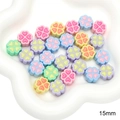 Perles en acrylique en forme de trèfle 15mm couleurs macaron pour bijoux DIY - Trèfle 15mm (BSD778) / Lot de 10 / Couleurs Mélangées Aléatoires