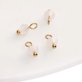 Set of four 4mm faceted pale pink glass bead pendants with gold metal ring attachments - 4mm (Hole Approx 1.5mm) / Bicone Bead White