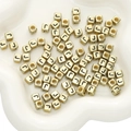 Golden acrylic cube beads with black capital letter J for DIY jewelry making - 6x6mm (50 Pieces/Pack) / Gold-J