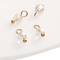 Transparent 4mm faceted glass crystal pendants with gold metal ring charms for DIY jewelry - 4mm (Hole Approx 1.5mm) / Ball Bead AB Iridescent